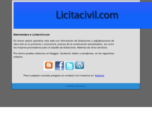 licitacivil.com: Licitaciones y concursos de obra pública.
Licitaciones y concursos públicos de obra civil, precios de materiales de construcción, proveedores principales de Andalucía y Murcia. Estudios y proyectos de ingeniería.