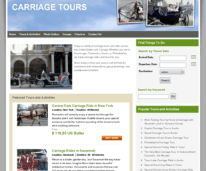 carriagetickets.net: Carriage Tours - Enjoy the Sights by Carriage - Carriage Tours, Carriage Sightseeing
Carriage sightseeing tours and attractions.  Reserve tickets online and save on all sightseeing activities and things to do by Carriage.  Order online or call us toll-free at 888-848-3845.