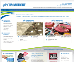 commodoresolutions.com: Polystyrene Foam Trays - Bloomfield, New York - Commodore
Commodore designs and manufactures extruders, thermoformers, and tooling for the manufacture of expanded polystyrene foam trays.