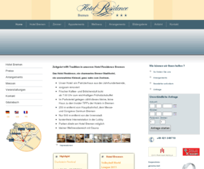 residencehotelbremen.com: Hotel Residence Bremen: Hotel im Zentrum von Bremen - Residence Hotel Bremen das zentrumnahe City Partner Hotel in Bremen
Sie möchten ein Hotel in Bremen direkt im Zentrum buchen ? Das Hotel Residence Bremen liegt verkehrsgünstig zum Congresscentrum Bremen, der Messe Bremen, dem Bremer Flughafen, nähe Hauptbahnhof."