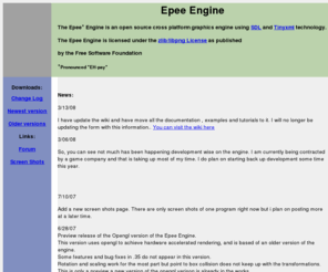 epeeengine.com: Epee Engine
The Epee Engine is an open source cross platform graphics engine with beginner programmers in mind