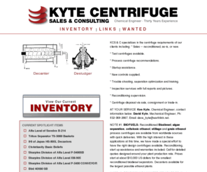 kcentrifuge.com: Kyte Centrifuge Sales & Consulting - BIODIESEL,BIODIESEL CENTRIFUGE,MAGNESOL,GLYCERIN ,GLYCERIN PURIFICATION,MANURE SEPARATOR,GREY WATER,GRAY WATER,SEPARATOR,ETHANOL,CELLULOSIC ETHANOL,OIL SEPARATOR
KCS&C offers centrifuges, consulting, testing, sales, new & used  centrifuges, startups, inspections, reconditioning, cheap prices.