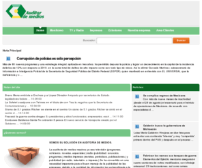 auditordemedios.com: Auditor de Medios, Auditoría de Medios Masivos y Publicidad
Auditoría de Medios, grabaciones y archivos de audio de la televisión en México, búsqueda y recopilación de audio de las noticias periodísticas publicadas en medios audiovisuales, noticias actualizadas a diario, enlaces a medios informativos y actualidad económica, política, deportiva y general