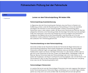 fahrschulpruefung.com: Führerschein-Prüfung bei der Fahrschule
Führerschein-Prüfung online bei der Fahrschule erleben! Klasse online Lern-System zur schwersten Fragen und Fahrschulprüfung Vorbereitung!