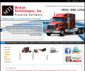 meltontechnologies.com: Melton Technologies, Inc, Trucking Software, Truckline Software
Melton Technologies provides Trucking Software including Dispatch Systems, Billing and Rating aand Driver Settlements