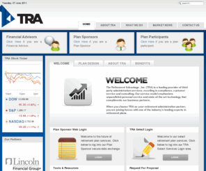 tra-cashbalance.com: Welcome to TRA - The Retirement Advantage!
The Retirement Advantage , Inc. (TRA) is a leading provider of third party administration services, excelling in compliance, customer service and consulting. Our service model emphasizes unparalleled personal service and state-of-the-art technology that compliments our business partners.