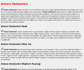 ankarahastaneleri.net: Ankara Hastaneleri | Tıp Merkezleri | Sağlık Merkezleri
Ankara Hastaneleri, Tıp Merkezleri, Doktorlar, Laboratuarlar, Sigorta, Sağlık Sektörü ve İlgili tüm konularda detaylı bilgiler içeren web sitesi.