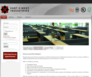 east-west-industries.com: East West Industries
East West Industries (EWI) - Representing China's top manufacturers for Business Furniture, Doors and Kitchen Cabinets.