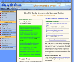 ecenvironment.com: City of El Cerrito Environmental Services Division - City of El Cerrito
The City of El Cerrito is committed to environmental stewardship.  In both its own activities, and by supporting the City's residents and businesses, the City has programs to protect, preserve and enhance the environment.