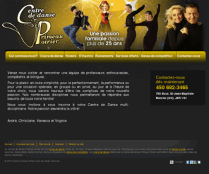 primeaupoirier.ca: École de danse Rive-Sud - Cours de danse Mercier, Châteauguay Rive Sud
Le Centre de danse Primeau Poirier est une école de danse à Mercier sur la Rive-Sud de Montréal offrant des cours danse de plusieurs types: Danse sociale...