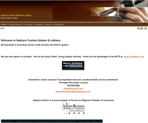 saphyreguitars.com: Custom Guitars and Luthiery
custom guitars and luthiery, guitar repair, custom built guitars, electric guitar, acoustic guitar