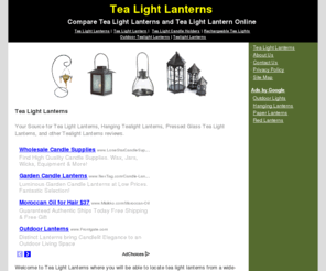 tealightlanterns.com: Tea Light Lanterns
Find Tea Light Lanterns of any style, color, shape, or size. Tealight lanterns are on sale now...