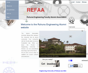 refaa.org: REFFA - Ruhuna Engineering Faculty Alumni Association, Sri Lanka
Ruhuna Engineering Faculty Alumni Association (REFFA) is the alumni association of Faculty of Engineering, University of Ruhuna, Sri Lanka