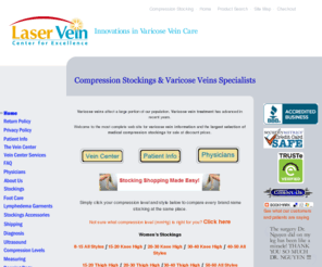 thelaserveincenter.info: Compression Stockings, Lymphedema Products,Foot Care Products and Varicose Veins Treatment Information
The best source for Jobst, Juzo, Mediven, Sigvaris, Therafirm and Futuro Compression stockings and varicose vein treatment medical information and a large selection foot care products and lymphedema products.