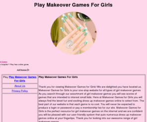 makeovergamesforgirls.org: Girl Makeover Games | Dress Up Makeover Games | Online Makeover Games | Makeover Games for Girls
Play Play Makeover Games For Girls   - No sign ups, no pop up ads