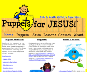 puppetsforjesus.com: Puppets! Puppet Ministry and Christian Puppet resources.
Puppets for Christian Puppet Ministry at huge discounts for your puppet ministry. We have over 1,000 puppets in stock!