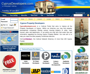 tips24.com: Cyprus Property Developers
Cyprus Property For Sale by Cyprus Developers. Use Cyprus Property Developers to find Villas, Houses, Apartments, flats, land, commercial property and offices to Buy or Rent