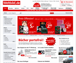 weltbild.biz: Weltbild.de - Bücher versandkostenfrei, DVDs, CDs, Spielzeug, PC Spiele und vieles mehr
Bücher portofrei bei Weltbild.de. Über 3 Mio. Artikel: Bücher, DVDs, CDs, Geschenke, Elektronik, Software & Spielwaren mit bis zu 50% Preisvorteil gegenüber früheren Ladenpreisen!