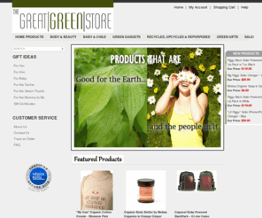 greatgreenstore.com: Great Green Store - Eco Friendly Products, Organic Baby, Green Cleaning, Going Green, Organic Personal Care
Welcome to the Great Green Store!  Great Green Store is your resource for going green with style.  Modern green products, eco friendly products, organic baby, green cleaning, organic personal care, green gadgets, and more!