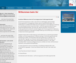 ife-ev.de: Willkommen beim ife!
ife Informations- und Forschungszentrum für Ernährungswirtschaft e.V., Kiel, Milch, Molkerei, Milcherzeuger