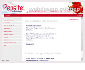 pepsite.info: Webdesign mit Pep aus dem Erzgebirge - Werbeagentur Pepsite, Drebach!
Individuelles Webdesign aus dem Erzgebirge - Pepsite! Wir gestalten und programmieren für Sie Webseiten, Produktkataloge und Online-Shops ohne großes Werbebudget.