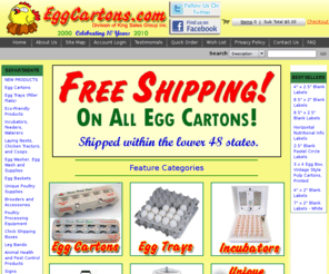 eggcartons.biz: Egg Cartons at a Discount, Egg Trays, Egg Boxes, Poultry Supplies
Egg Cartons.com is the source for all of your egg cartons and poultry supplies. We offer free shipping on all eggcartons. We are a discount supplier of Egg Cartons. We carry a variety of products for all your egg packaging needs,Egg Boxes, Egg Trays, Egg Filler flats,egg case, egg cases, egg boxes, egg crates, pulp egg cartons, egg trays.
