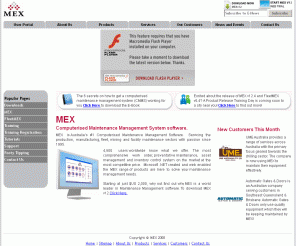 mex.com.au: Home - MEX - Australia's Most Trusted Maintenance Software (CMMS) Solution
MEX Maintenance Software - Australia's most trusted and successful Computerised Maintenance Management System (CMMS) vendor.