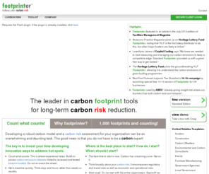 carbonfootprint.biz: Footprinter
Green your strategy, reduce your footprint  and reduce your long-term carbon risk. 