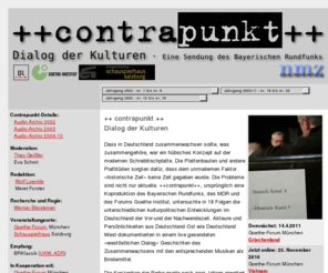 contrapunktonline.de: contrapunkt - dialog der kulturen - eine sendung bayerischen rundfunks
