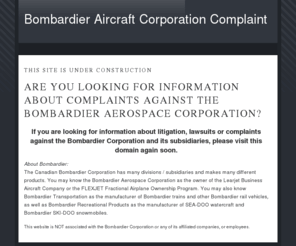 bombardier-aircraft-corporation-complaint.com: Bombardier Aircraft Corporation Complaint
Bombardier Corporation Information