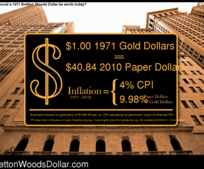 brettonwoodsdollar.com: What would a 1971 Bretton Woods Dollar be worth today? Updated Daily...
What would a 1971 Bretton Woods Dollar be worth today? Price & inflation data updated daily.