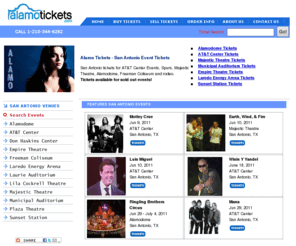 alamotickets.com: San Antonio Tickets - Local Events, Majestic Theatre, AT&T Center, Rodeo, Tickets
Buy and selling premium and sold-out tickets for all Alamodome, AT&T Center, and Majestic Theatre events in San Antonio from Alamo Tickets.