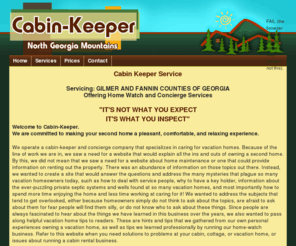 cabin-keeper.com: Cabin Keeper Service in Ellijay and Blue Ridge, GA. Solutions to Problems at Vacation Homes, Cabins, or Cottages
Solutions to Problems at Vacation Homes, Cabins, or Cottages | Cabin Keeper Service.