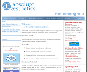 mole-treatments.com: Moles and mole screening - screening moles for malignant melanoma and removal by a consultant surgeon
Moles and mole screening - screening moles for malignant melanoma and removal by a consultant surgeon