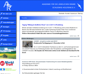 alr-sh.de: ALR SH: Akademie für die Ländlichen Räume Schleswig-Holsteins e.V.
Homepage der Akademie für die Ländlichen Räume Schleswig-Holsteins e.V.