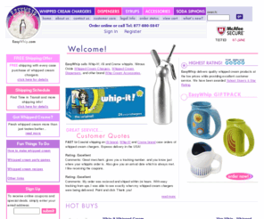 whippedcreamchargers.net: EasyWhip - Whipped Cream Chargers, Whip Cream Dispensers, ISI, Whip-It cream chargers, makers, whippits and soda siphons.
offers whipped cream chargers, whipped cream dispensers, soda siphons, co2 chargers, whipped cream makers.  iSi, Whip-It whip cream chargers online.