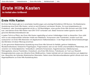 erste-hilfe-kasten.net: Erste Hilfe Kasten – Vor dem Kaufen Informieren
Hilfreiche Informationen und zahlreiche Tipps zum Erste Hilfe Kasten