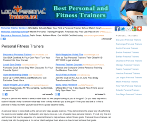 localpersonaltrainers.net: Find a Personal Trainer | Personal Fitness Trainers | Personal Trainers
Fina a personal trainer in your area that will get in shape. We have local personal trainers listed along with workouts and training schedules.