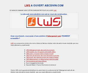 abcdivin.com: LWS - Le nom de domaine abcdivin.com a été réservé par lws.fr
LWS, enregistrement de nom de domaine, lws a reserve le domaine $domaine et s