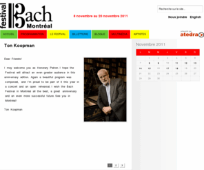 bach-festival.com: Festival Bach de Montréal: 8 novembre au 20 novembre 2011
8 novembre au 20 novembre 2011