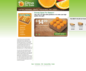 citrusonsale.com: Citrus On Sale - Oranges, Grapefruit,  Tangerines, Tangelos
Citrus On Sale ships only the highest quality fresh Florida citrus for holiday gifts, corporate gifts and direct to consumer fruit shipping, including multiple varieties of oranges, grapefruits, tangerines, tangelos, and other specialty fruits.