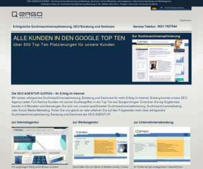 qergo.org: Firma für SEO-Beratung und Suchmaschinenoptimierung Frankfurt Suchmaschinenmarketing Stuttgart
SEO-Beratung, Suchmaschinenoptimierung-Frankfurt, Agentur für Suchmaschinenoptimerung Stuttgart, erfolgreich für Ihre Firma