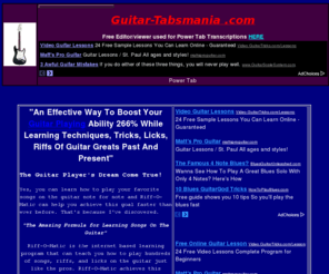 guitar-tabsmania.com: Guitar Tabs from Guitar-tabsmania.com
Free Guitar tabs and Riffs and powertab. Submit your Tab