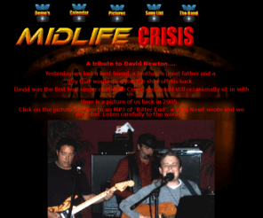midlifecrisisrock.com: MLC
MidLife Crisis is a Dallas (Frisco), TX based rock band who's music includes original music written by the band, as well as several decades of rock and roll cover tunes which include Doors, Eagles, Velvet Revolver, Guns N Roses, Rolling Stones, Steve Miller Band and Joe Walsh, just to name a few.