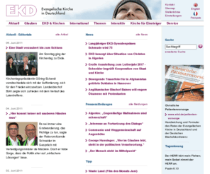 ekd.de: EKD: Evangelische Kirche in Deutschland
Evangelischen Kirche in Deutschland (EKD), Gemeinschaft von 22 lutherischen, reformierten und unierten Landeskirchen, This is the offical server of the Evangelical Church in Germany
