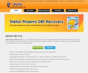 repair-dbf-file.com: DBF Repair software recover & repair DBF files of dBase and FoxPro
DBF Repair Software recover/repair dbf file and provides dbf database recovery from damaged dbf file.