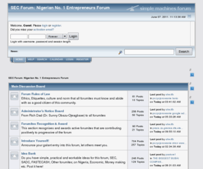 secnig.com: SEC Forum: Nigerian No. 1 Entrepreneurs Forum - Index
SEC Forum: Nigerian No. 1 Entrepreneurs Forum - Index