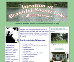 koontzlakerentals.com: Koontz Lake Vacation Cabins and Houses For Rent
Vacation at Koontz Lake cabins for a restful getaway in northern Indiana, near Chicago and Indianapolis