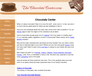 purehealthychocolate4u.com: Chocolate Center
Chocolate recipes, facts and much more