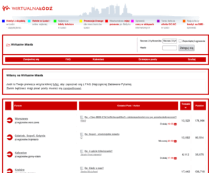 wirtualna.lodz.pl: Wirtualne Miasta
Forum dyskusyjne Wirtualnych Miast: Warszawy, Gdańska, Gdyni, Katowic, Krakowa, Łodzi, Olsztyna, Poznania, Sopotu, Szczecina, Wrocławia.